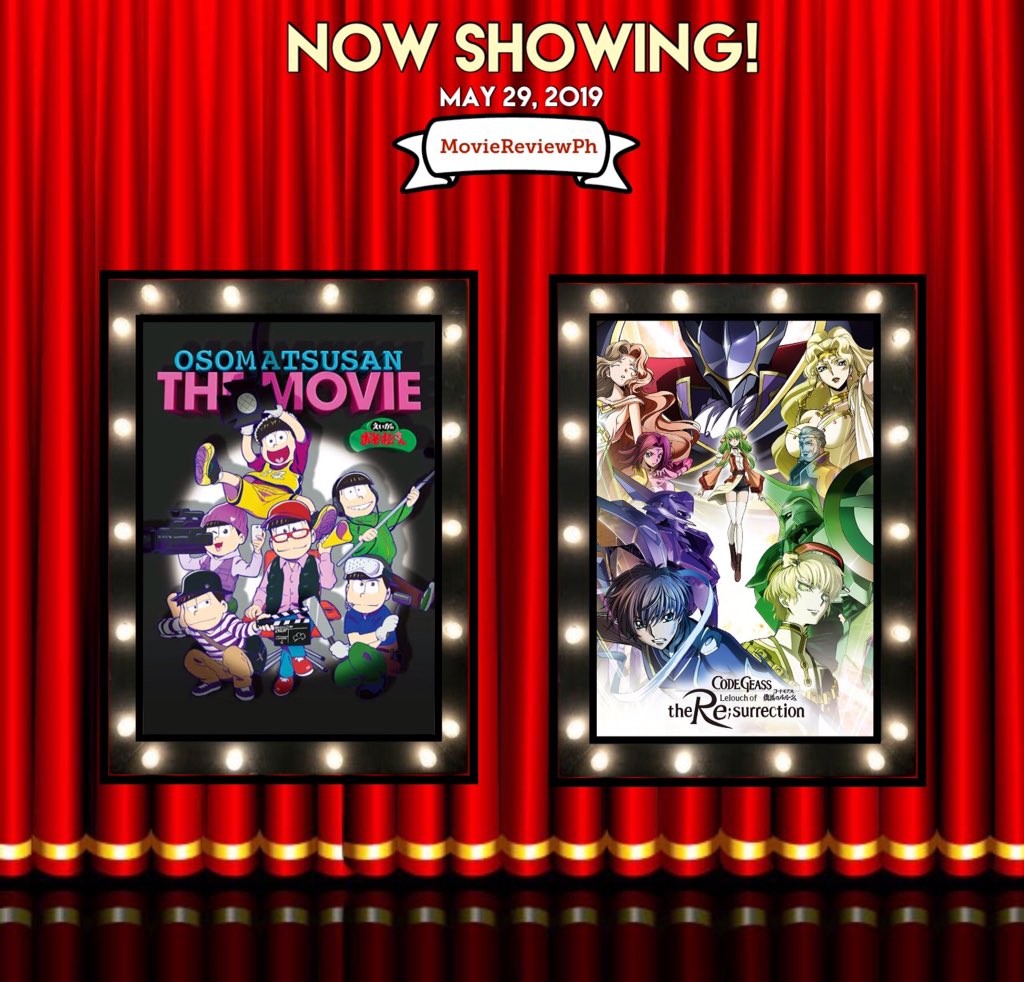MovieReviewPh's tweet photo. #MovieReviewPh #NowShowing #2019Movies (May 29, 2019)

Your Guide fellow Ph Movie Goers!

Foreign Movies:
- #Heilstatten
- #GodzillaKingOfTheMonsters
- #MrOsomatsuTheMovie
- #TheHoleInTheGround 
- #CodeGeassResurrection

Don't forget to Follow Us! @MovieReviewPh https://t.co/R9ckFVwU0V