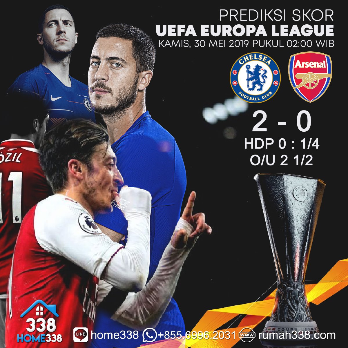 home338com's tweet photo. Prediksi Skor Babak Final UEFA EUROPA LEAGUE Chelsea vs Arsenal
Daftar & Dapatkan Bonus komisi Sportsbook 0.25%
Daftar Sekarang untuk info lebih lanjut hubungi kami di :
-WA : +855.6996.2031
-LINE : home338
Link Alternatif :
- https://t.co/spBcI6yV1V
#home338 https://t.co/YvIzqFPuyn