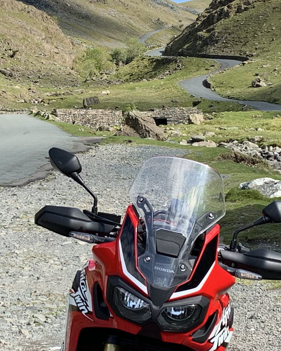 Wow, what a day yesterday was, ticked off #Hardknottpass , #Wrynosepass and #Honisterpass on the @HondaUKBikes Africa Twin in the #LakeDistrict. The road surfaces were ... variable.