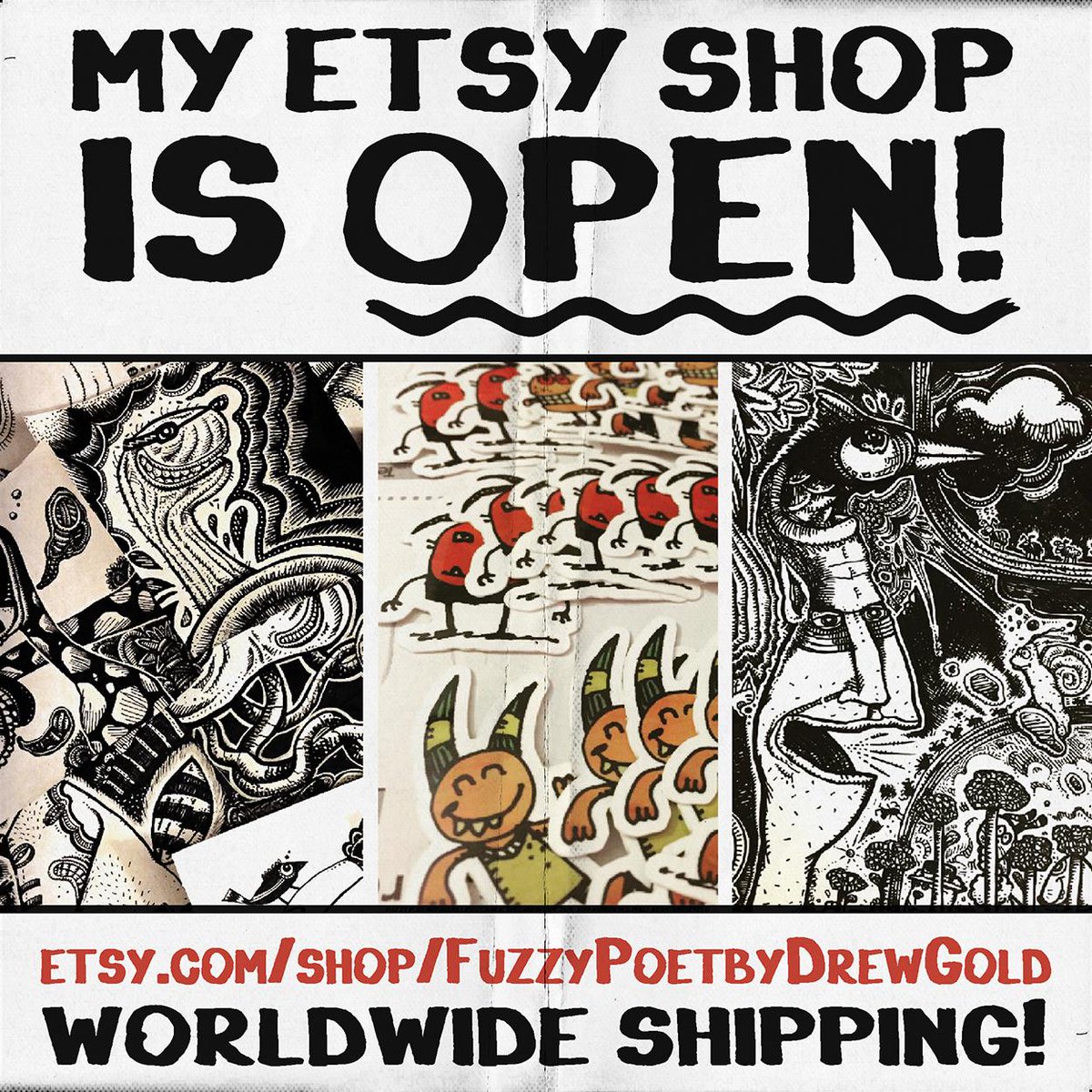 MotivationalKat's tweet photo. There are so many new Fine Art Print updates going on at The Fuzzy Poet Shop by Drew Gold https://t.co/QHQrg4R2PH @Etsy 

#Zines #Handdrawn #Cards #Books #Coloring #Portraits #Sumei #InkArt #Coffee #Stickers #Buttons #Offbeatart #NYC #supportlivingartists #like #share #blog https://t.co/EynR53wToY