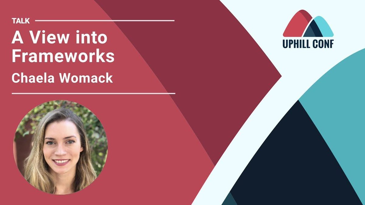 🎥 Another #UphillConf talk before the long weekend 🎥

<a href="/chawomack/">Chaela Womack</a> gives us a view into web development frameworks

buff.ly/2wt82rH

#angular #react #uphillconf #frameworks