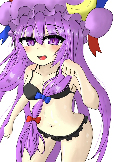 熱かったからパチュリーちゃん水着着させたのに雨で涼しくなったやんけ!
寒そう 