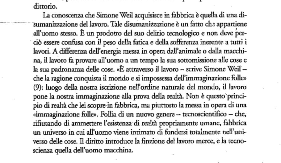 MicheTiraboschi's tweet photo. A differenza dell'energia messa in opera dall'animale o dalla macchina, il lavoro fa provare all'uomo a un tempo la sua sottomissione alle cose e la sua padronanza delle cose
https://t.co/V1n7aOZ51g #Supiot, Il pensiero giuridico di Simone Weil, Rivista Giuridica del Lavoro, 2011 https://t.co/5MZ3Znq8EA