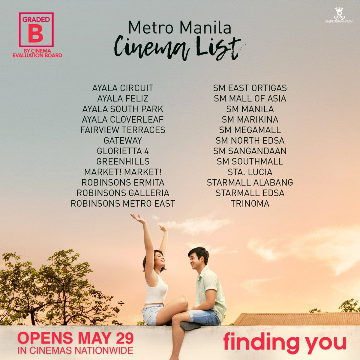 HashtaggerBlcan's tweet photo. Ito Pa Ang Mga Sinehan na Pwede Po nting mapanood Ang Showing Npo Ngayong Araw Ang 
Finding You starting @ponce_jerome @JaneOinezaheree
@ClaireRuizHart_ and @thedonlucas Kya Ano pang Hininhintay Nood npo tyo 

#FindingYouNowShowing https://t.co/swdm4hnRJM