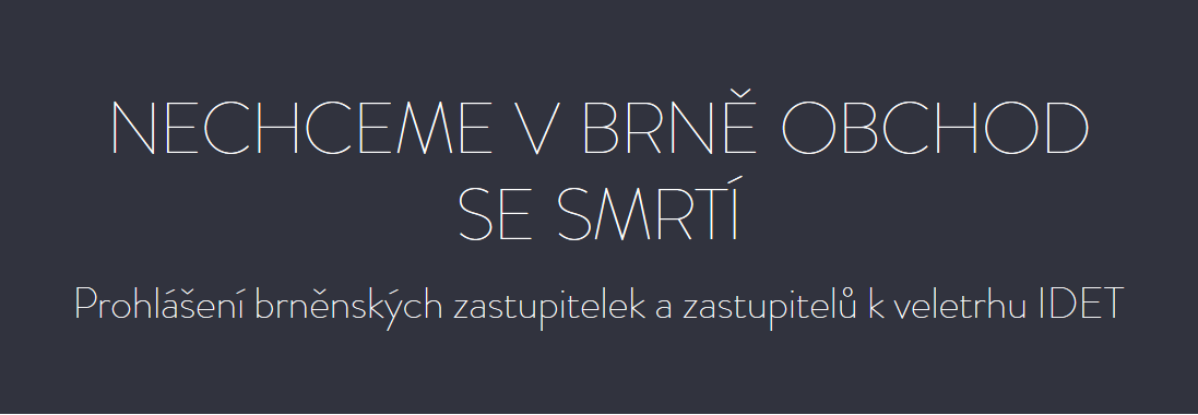NESEHNUTI's tweet photo. 👍Brněnští zastupitelé a zastupitelky se vyjadřují proti konání zbrojařského veletrhu v Brně:
▶️https://t.co/gJu0oYGp9f
Děkujeme a držíme palce ve vašem úsilí!
#stopIDET #valkazacinatady #SENESEHNU https://t.co/QkLjLFRz8T
