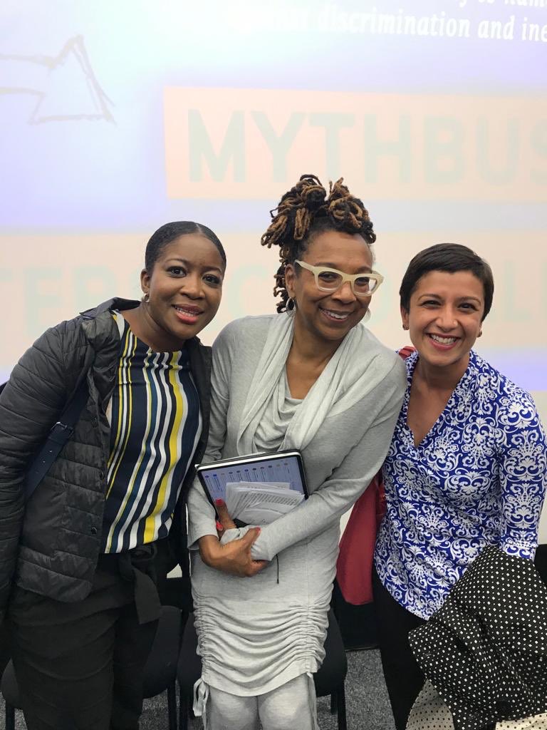 crageshri's tweet photo. What an honour to attend #MythbustingIntersectionalityUK @UniWestminster last night & meet Professor Kimberlรฉ Crenshaw with Dr @vanessa_apea! #IntersectionalityMatters https://t.co/p2Hq9SNXpl