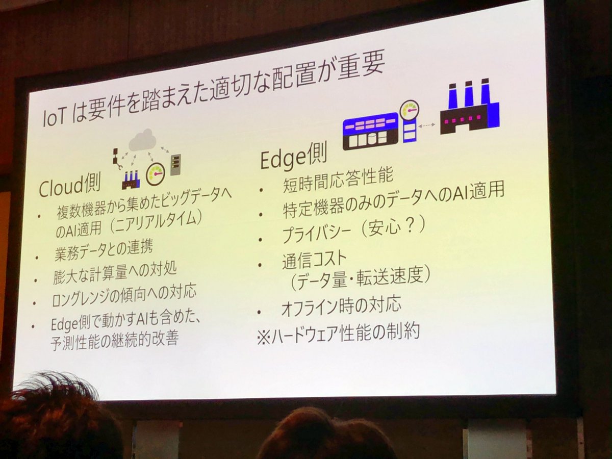 himarin269's tweet photo. IoTは、最近はEdge側でもいろいろやっていこうとなっている。Cloud側で何でもやるのは難しい #decode19 #IT01 https://t.co/JXlluvmIJA
