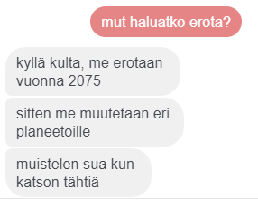 Ihanmitenvaan's tweet photo. Yrittäessäsi saada aikaan vakavaa parisuhdekeskustelua runoilijan kanssa, lopputulos menee aina vähintään tähtitieteeksi.
#Eutanasia #parisuhdeterapia #murhanhimo #runoilija https://t.co/sm5g46j2tw