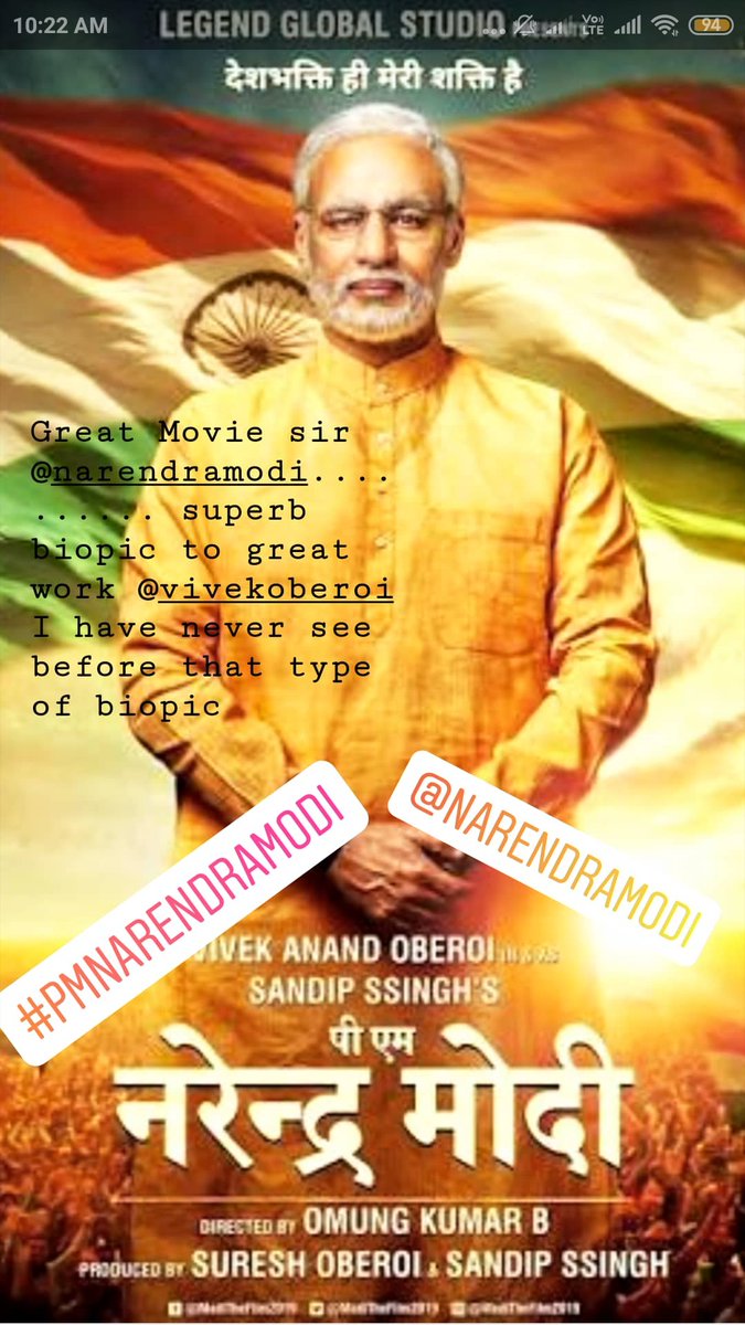 Sagarbhatt5252's tweet photo. Great Movie sir @narendramodi great work... I have never see before that type of biopic....  #PMNarendraModiBiopic #vivekandoberoi #VijayiBharat https://t.co/mavnUV3xIC