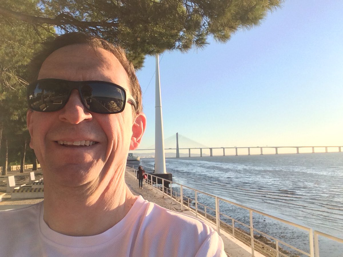 MaidenLab's tweet photo. ... and it’s good morning Lisbon !!! #emgm2019 ⁦@EmgmSociety⁩ just time for a quick 6k before ⁦@keithajolley⁩ Keynote #Pubmlst https://t.co/rdDaqIF4gR