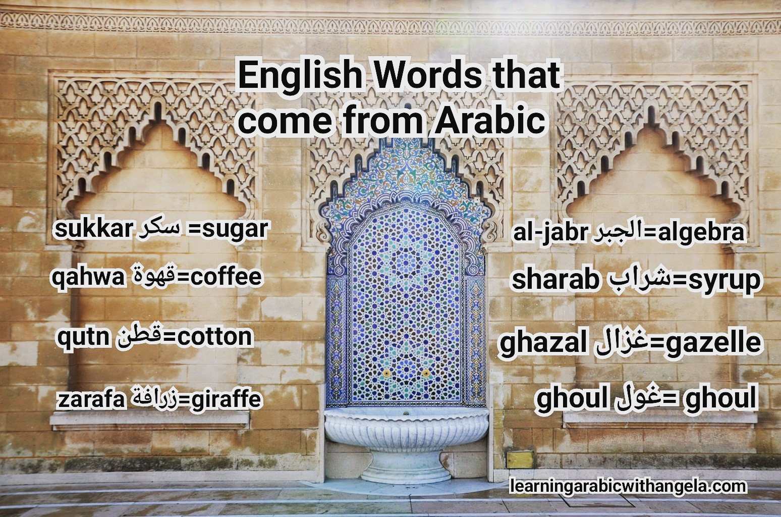 Learning Arabic With Angela on Twitter "Many English words have been