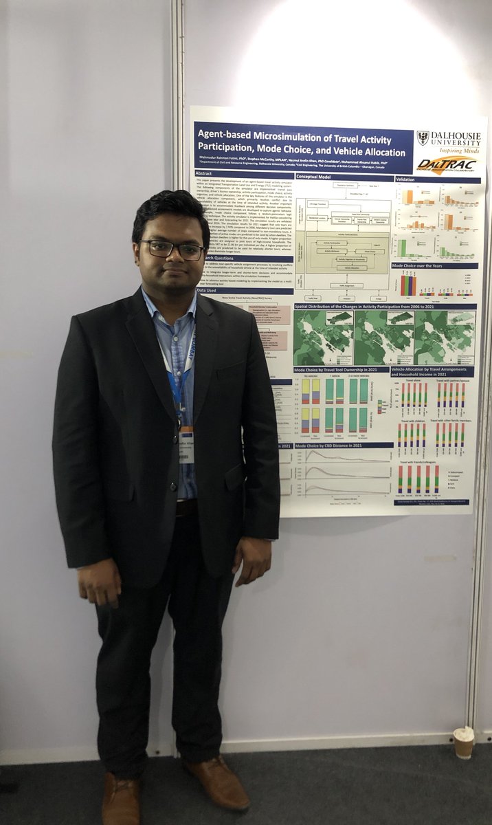 DalTRAC's tweet photo. Final day at #WCTR in Mumbai, India! DalTRAC's Dr. Ahsan Habib gave a talk on ridesourcing and Nazmul Khan presented his poster on transportation modelling https://t.co/zJ0WYW75IE