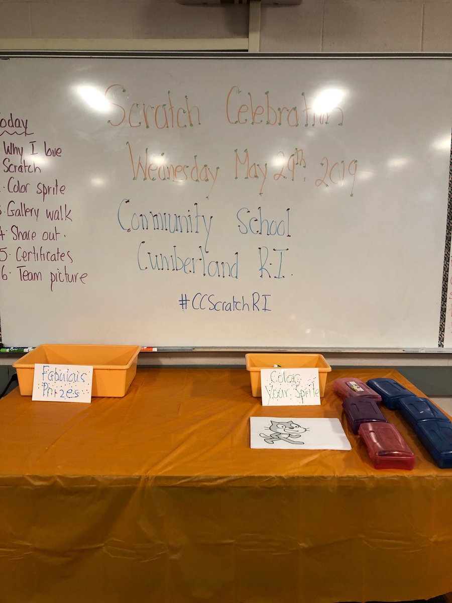 bern_durkin's tweet photo. Getting ready for our Scratch celebration #CCScratchRI https://t.co/b4Fw2kXX1B