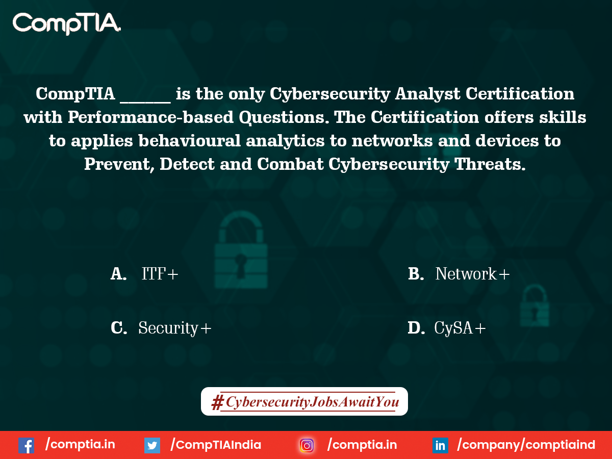 CompTIAIndia's tweet image. #ContestAlert 
Play &amp;amp; Win.
For a valid entry, share your details at bit.ly/2WtZaRo
Don’t forget to Follow Us, share &amp;amp; tag your friends

@india4contests @Contest_in @Contest_Alert @contests2share @Contest_Hub @cwinnerscom

#CybersecurityJobsAwaitYou #CompTIAIndia #Contest