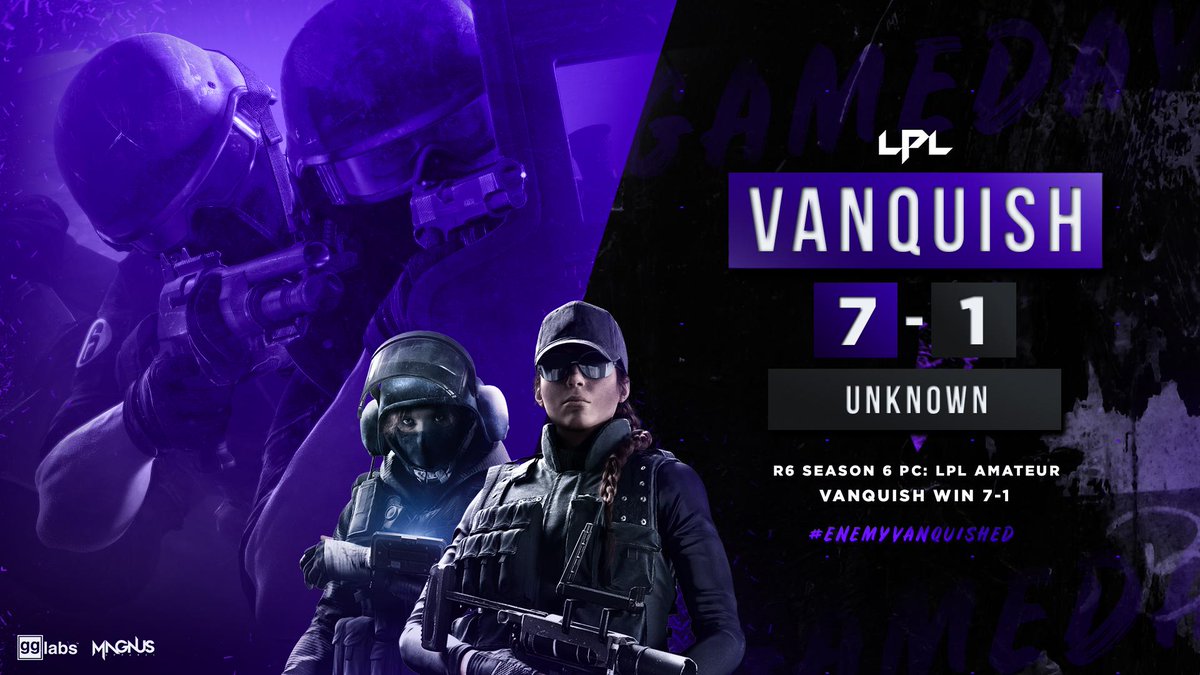 VanquishOCE's tweet photo. #R6 | Vanquish R6 had an outstanding performance against #Unknown winning 7-1 in the Amateur @LPL_Play league GGWP!!
Good game Unknown 🤝
@Rainbow6ANZ | #EnemyVanquished

🆚#Unknown 
🗺️Club House 
✅7-1 https://t.co/rUFolxJR6a