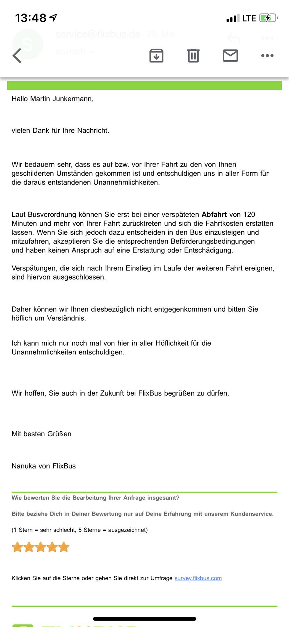 Hambi Bleibt Pa Twitter Flixbus De Also Ich Bin Mit 2 Stunden Verspatung In Paris Angekommen Bekomme Das Geld Nur Zuruck Wenn Der Bus Mit 2 Stunden Verspatung Am Startbahnhof Abfahrt Klingt Logisch Mist
