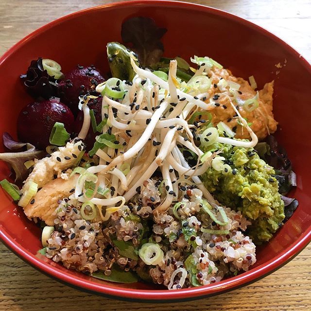Miso Tasty - very very tasty. So glad to be back @olivecocafe again and a chance to taste this flavoursome and ingenious Buddha bowl. 
#buddabowl #veganfood #eatingout #cornishcafes #bestcornishcafe #cookblogshare #vvfb19 #fbc19uk #li bit.ly/2VUbfet