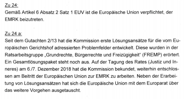 AndrejHunko's tweet image. Das @BMI_Bund bestätigt: Die EU ist verpflichtet, der Menschenrechtskonvention des Europarates beizutreten! 

Dies ist aber in weiter Ferne. Deshalb darf m.E. die neue @Frontex-Verordnung nicht angewandt werden, denn #Frontex unterliegt sonst nicht der #EMRK.
@msf_de @lto_de