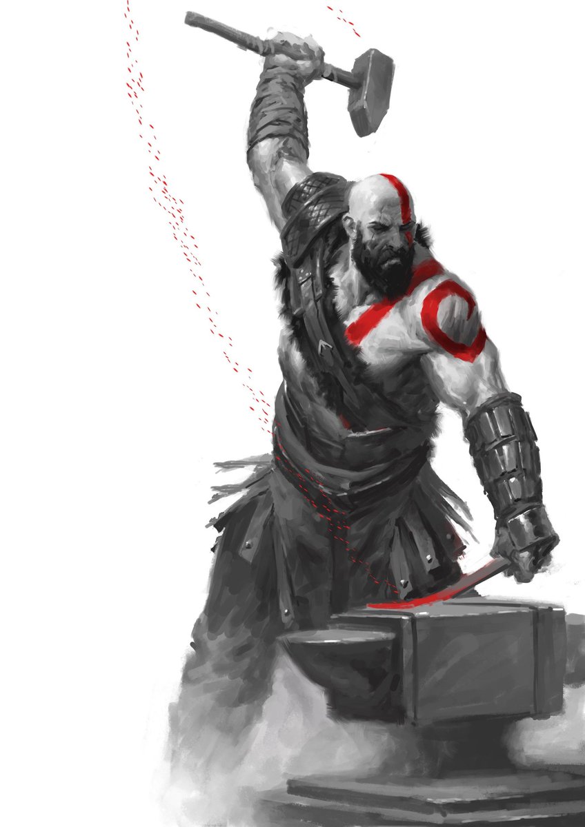 VideoArtGame's tweet image. The #Art of #GodofWar 🔥🎨

&quot;Red&quot;

Artist: Johan Grenier (ArtStation)