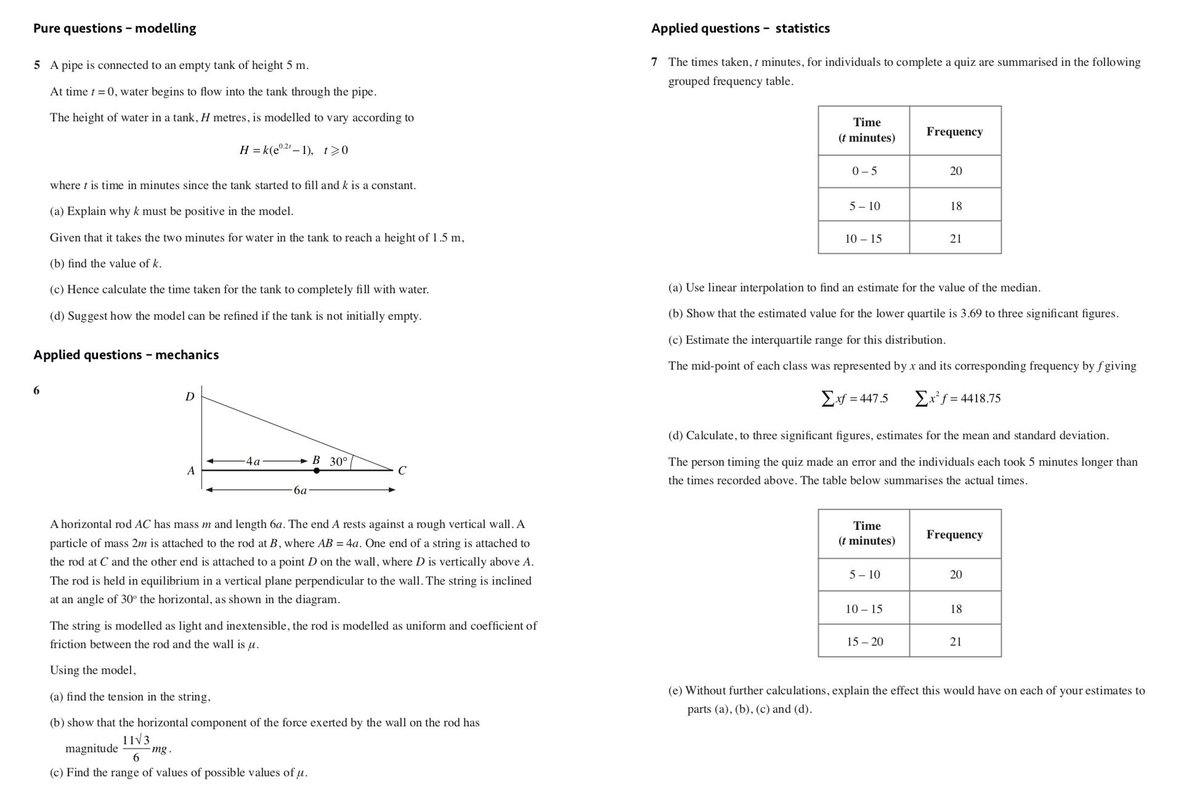 **7 days to go**

You can now find Question Sheet 4 of our A Level Maths Countdown at: crashmaths.com/a-level-countd…

Today's sheet gives practice on functions, solving ODEs, parametric equations, circles, exponential models, statics and data representation/measures!

#mathschat