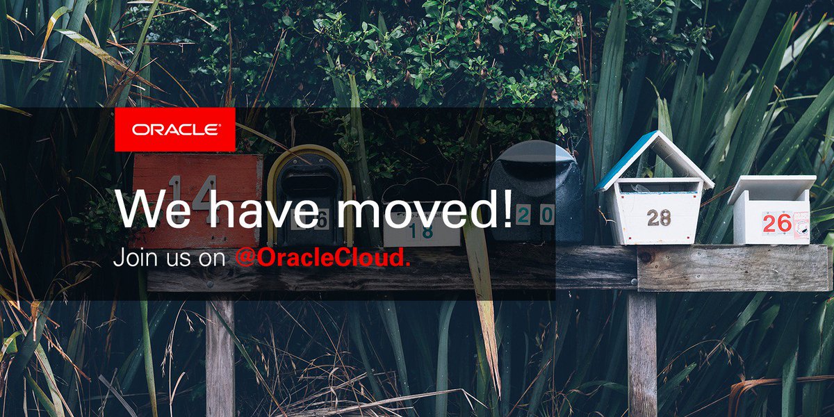 OracleDX's tweet image. Help us share the news! We are now posting exclusively on @OracleCloud, make sure you follow us there! #cloud