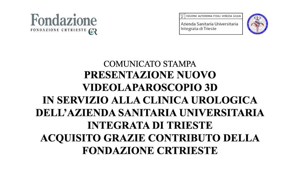 gioliguori33's tweet photo. A breve presenteremo alla Cittadinanza l’acquisizione della nuova apparecchiatura laparoscopica 3D, acquistata con il contribuito della Fondazione CRTrieste. Per una chirurgia urologica sempre più mini-invasiva ed all’avanguardia. #3D #laparoscopy https://t.co/NcU1RrrMEn