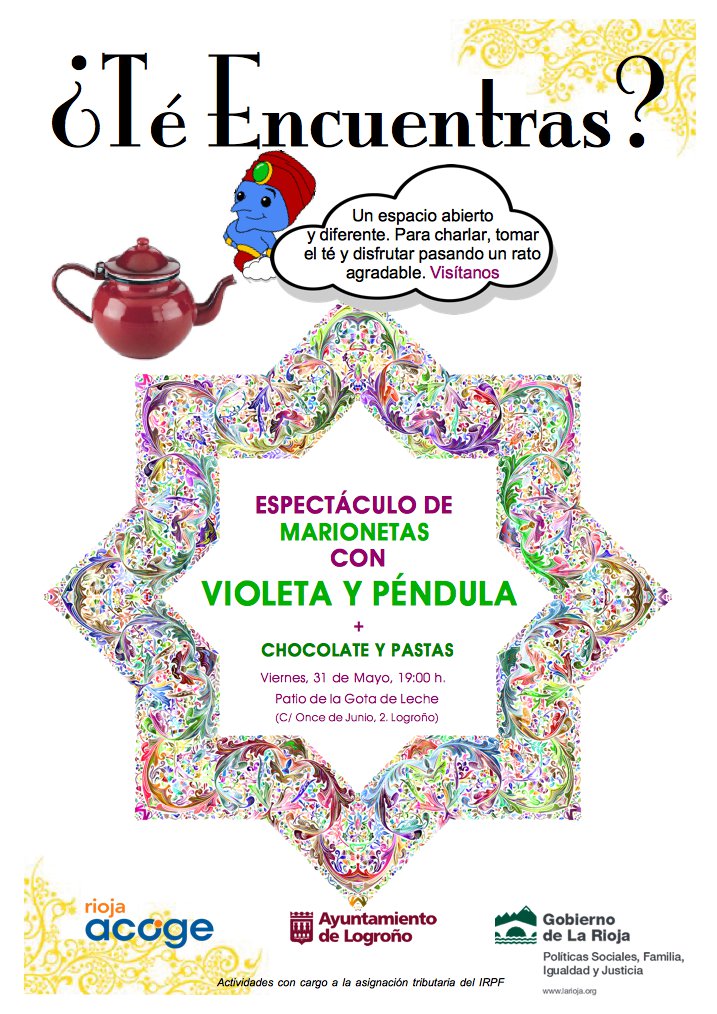 RiojaAcoge's tweet photo. 🎪🎭Un espectáculo para toda la familia! Os esperamos el viernes #31Mayo a las 19h, dentro de la programación del Festival #Artefacto2019 Presentaremos teatro de marionetas dirigido a niñas y niños de todas las edades, con las maravillosas @VioletayPendula https://t.co/EKILaWRapU https://t.co/aNtOhjfe9r
