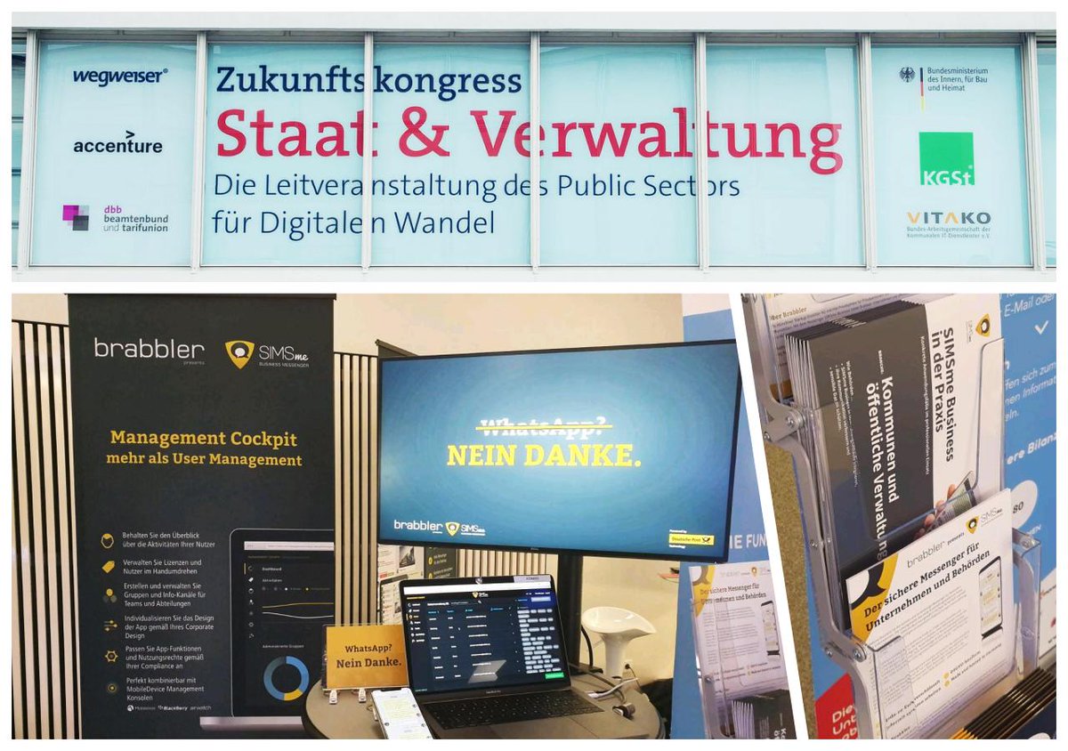 SIMSmeDPAG's tweet photo. Zwei spannende Tage liegen hinter uns beim 7. #Zukunfskongress Staat &amp; Verwaltung in Berlin. Heute geht's in die letzte Runde. Also nochmal die Chance nutzen uns am SIMSme Stand A205 zu besuchen. 
Wir freuen uns. 
#zksv19 #Digitalisierung #DigitalerWandel https://t.co/kHjNPivAtb