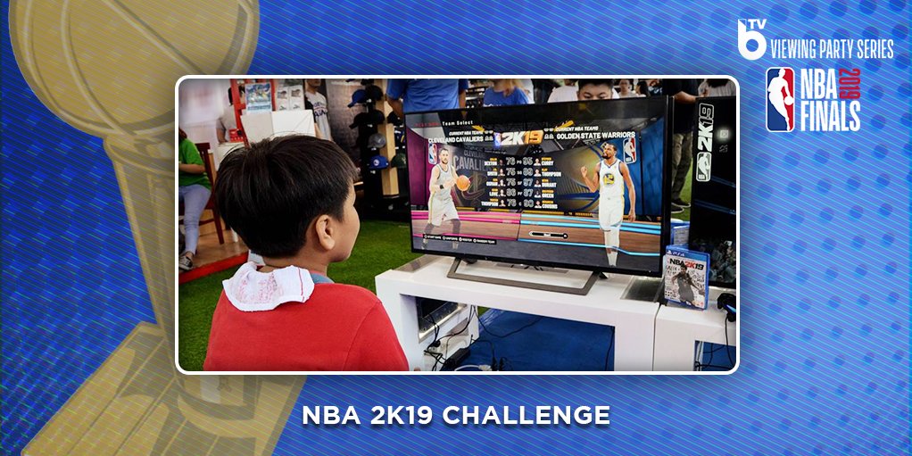 NBAPremium's tweet photo. Test your skills on the NBA 2K19 Challenge. Register at the @BTVHoops Finals Game 1 Viewing Party Series and get a chance to win prizes. 

📅 May 31
🏢 Eastwood Central Plaza, Quezon City 
🎟️ ADMISSION AND REGISTRATION ARE FREE!
To learn more: https://t.co/SClzYiVjZt
#NBAonBTV https://t.co/tzX5wE8C3M