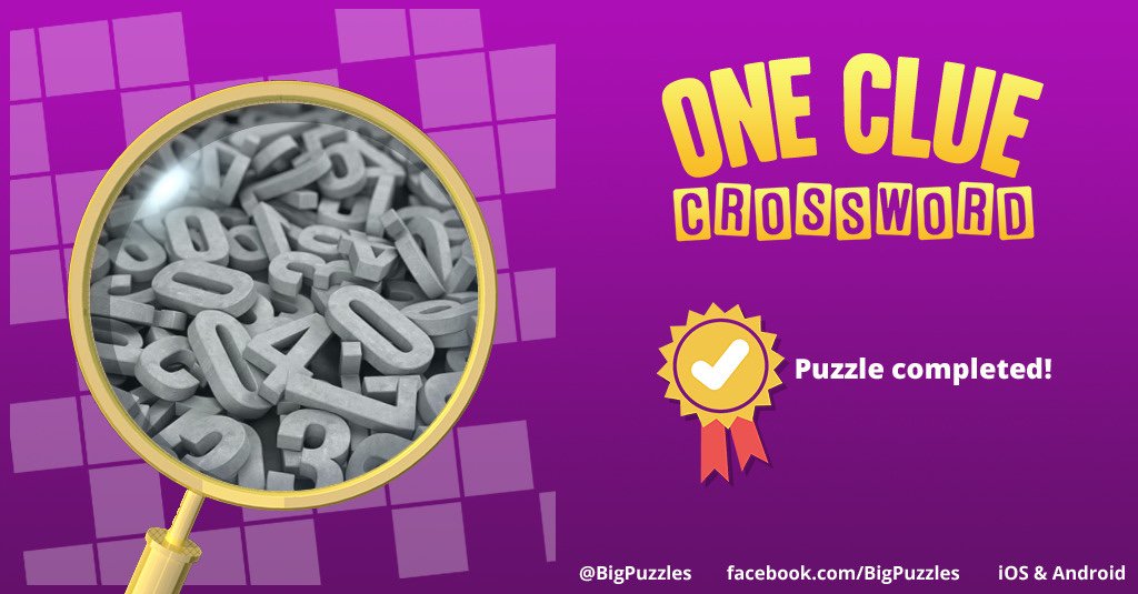 hellens39's tweet image. I completed a puzzle in One Clue Crossword. Play now for free!
onecluecrossword.com #OneClueCrossword