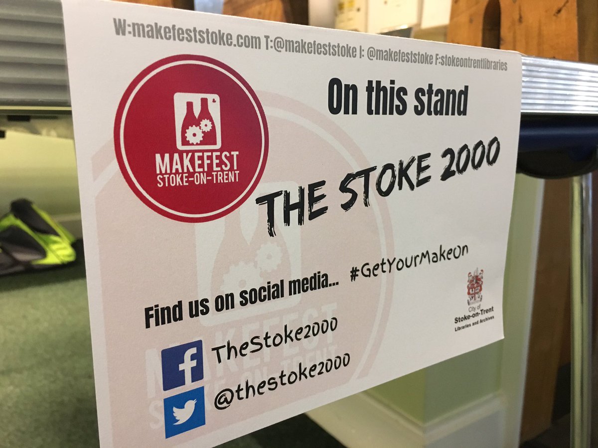 TheStoke2000's tweet photo. #TheStoke2000 are @MakeFestStoke today. Why not pop into the City Central Library in #Hanley. Helping #youngpeople to try basic #woodworking #skills while learning about #stokeontrent’s #culture & industrial #heritage. ♻️Recycling #bottleovens / #kilns from #pallet wood is cool. https://t.co/LkeApoEBIu