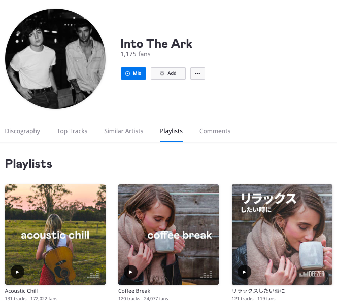 The <a href="/Deezer/">Deezer</a> team have put a couple of our tunes in some playlists! ‘Coffee Break’ is exactly what we went into the studio wanting to sound like so chuffed we’ve nailed that 😂 Seriously though thanks to them 🙏🏼 Listen here: ita.lnk.to/deezer