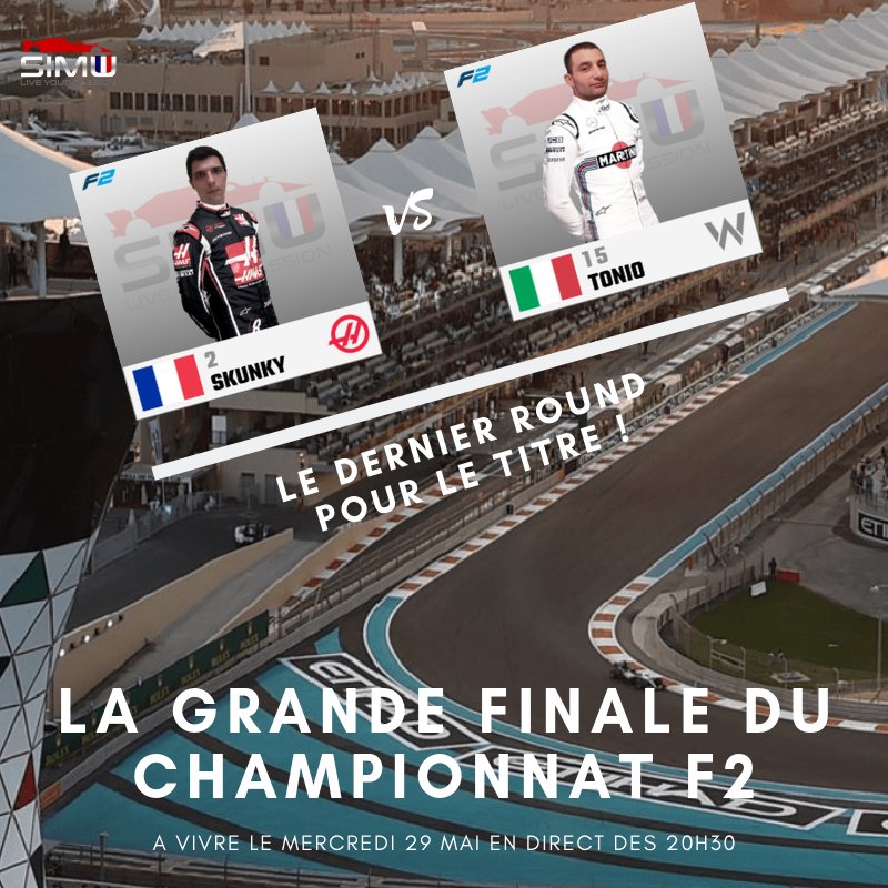 Motorsport_Simu's tweet photo. Le dernier Round !
La grande finale du championnat F2 c'est soir !
Qui sera champion pilote entre Skunky et @13Toniioo ?
Qui sera champion constructeur entre Haas et Williams ?
Réponse à partir de 20h30 sur F1 Simu TV !
#Simracing #F1Simu https://t.co/S9AXwRzYrz