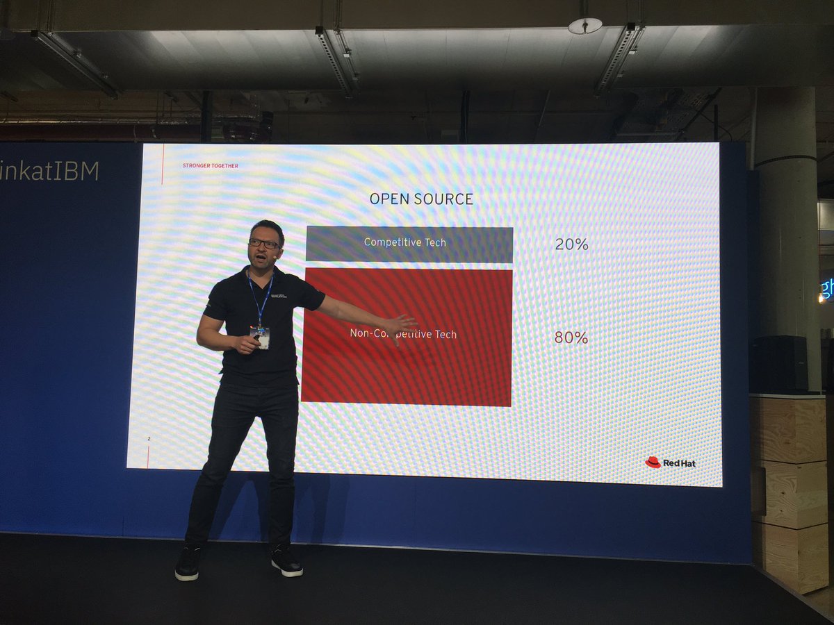 Thomas_Harrer's tweet image. ⚡ #IBM Infrastructure Summit 2019 in #Berlin, #Germany 🇩🇪!
#ThinkatIBM
Think at IBM | Pop-up-Experience @ Bikini Berlin.

Daniel Brintzinger von @RedHat - nur 20% sind differenzierend. Warum nicht darauf konzentrieren?

#opensource #culture