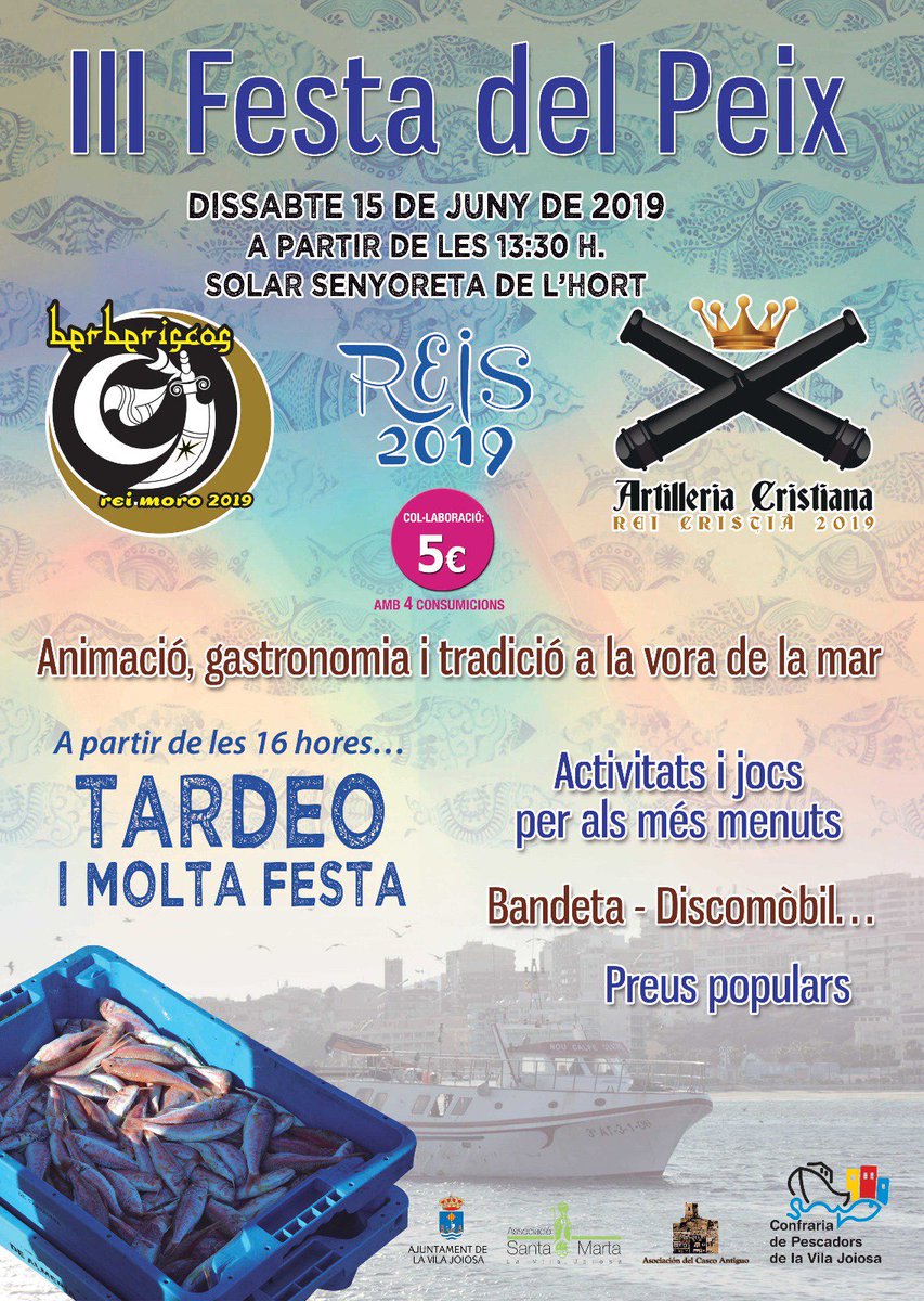 BerberiscosVila's tweet photo. Hui vos anunciem un altra festa, La festa del peix del 15 de juny! Animeu-vos! Ja tenim les entrades a la venda https://t.co/01NZq4Bx8Z