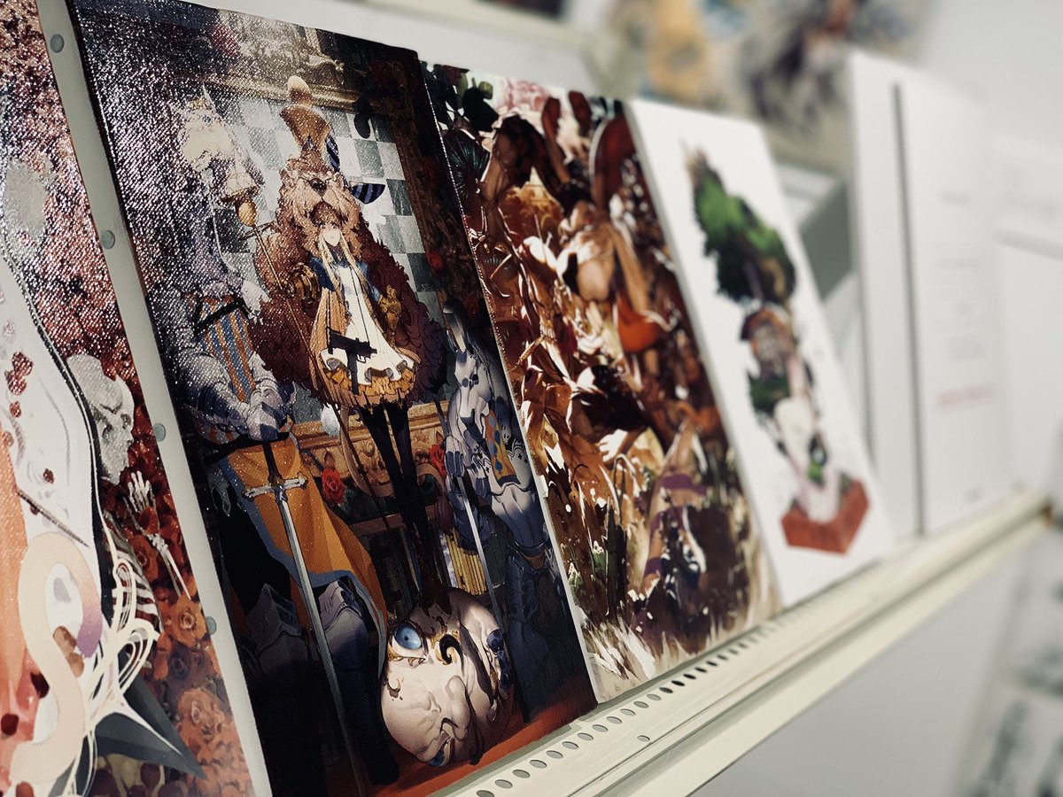Ryota-Hさんの個展にお邪魔してきました。どアップで見てもその描き込み量に驚くばかり。。圧倒的なクオリティ、眼福でした! 