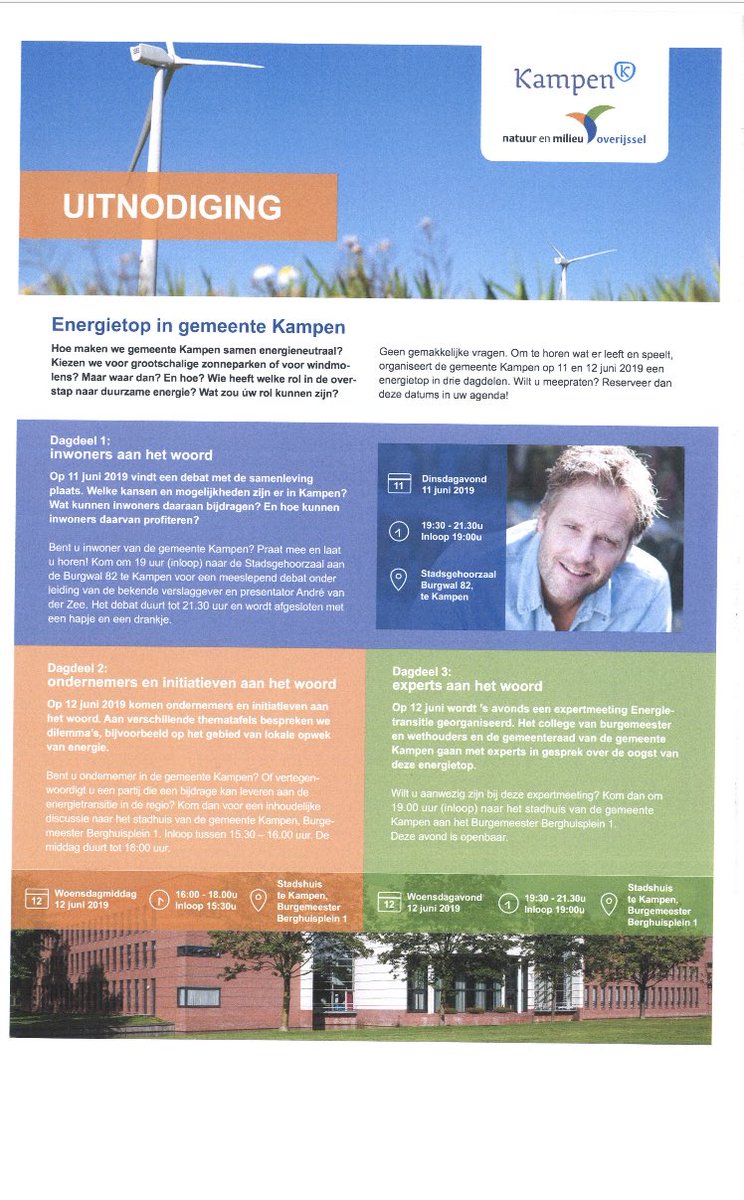 Meepraten over zonneparken, windmolens of de overstap naar duurzame energie? Dat kan tijdens de Energietop op 11 en 12 juni