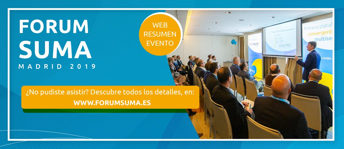 ¿No pudiste asistir a FORUM SUMA MADRID? ¡No te preocupes! Hemos preparado para ti, una web resumen del evento, con las ponencias impartidas e imágenes inéditas del evento. Entra en: forumsuma.es #ForumSUMA