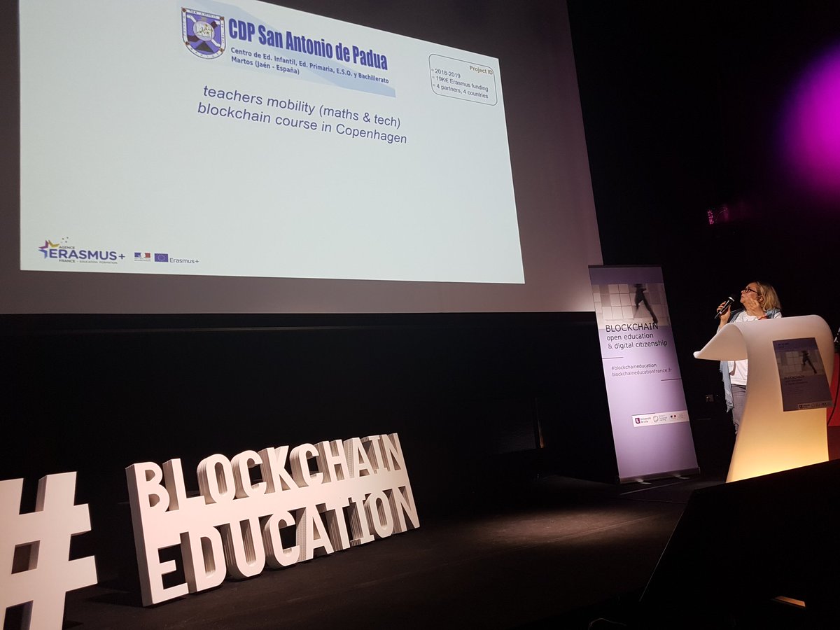 PerrineCoet's tweet image. Erasmus + is also about training teachers and spreading innovation : here, school teachers who wants to be trained to blockchain development #BlockchainEducation