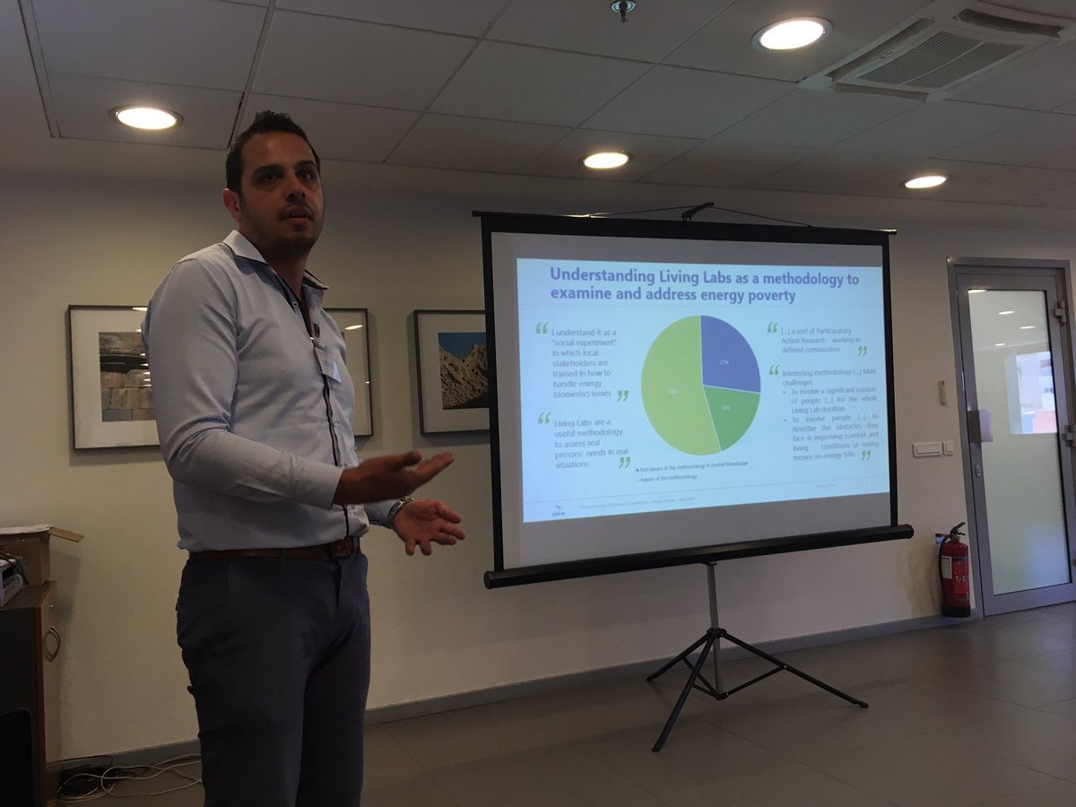 STEPIN_project's tweet photo. @KostasKanellos presenting our survey’s insights and feedback, enhancing discussions about the subject of #energypoverty and the #LivingLabs methodology. #EnergyDays #EUSEW19 #StepinNoI https://t.co/aBocIVPtZo