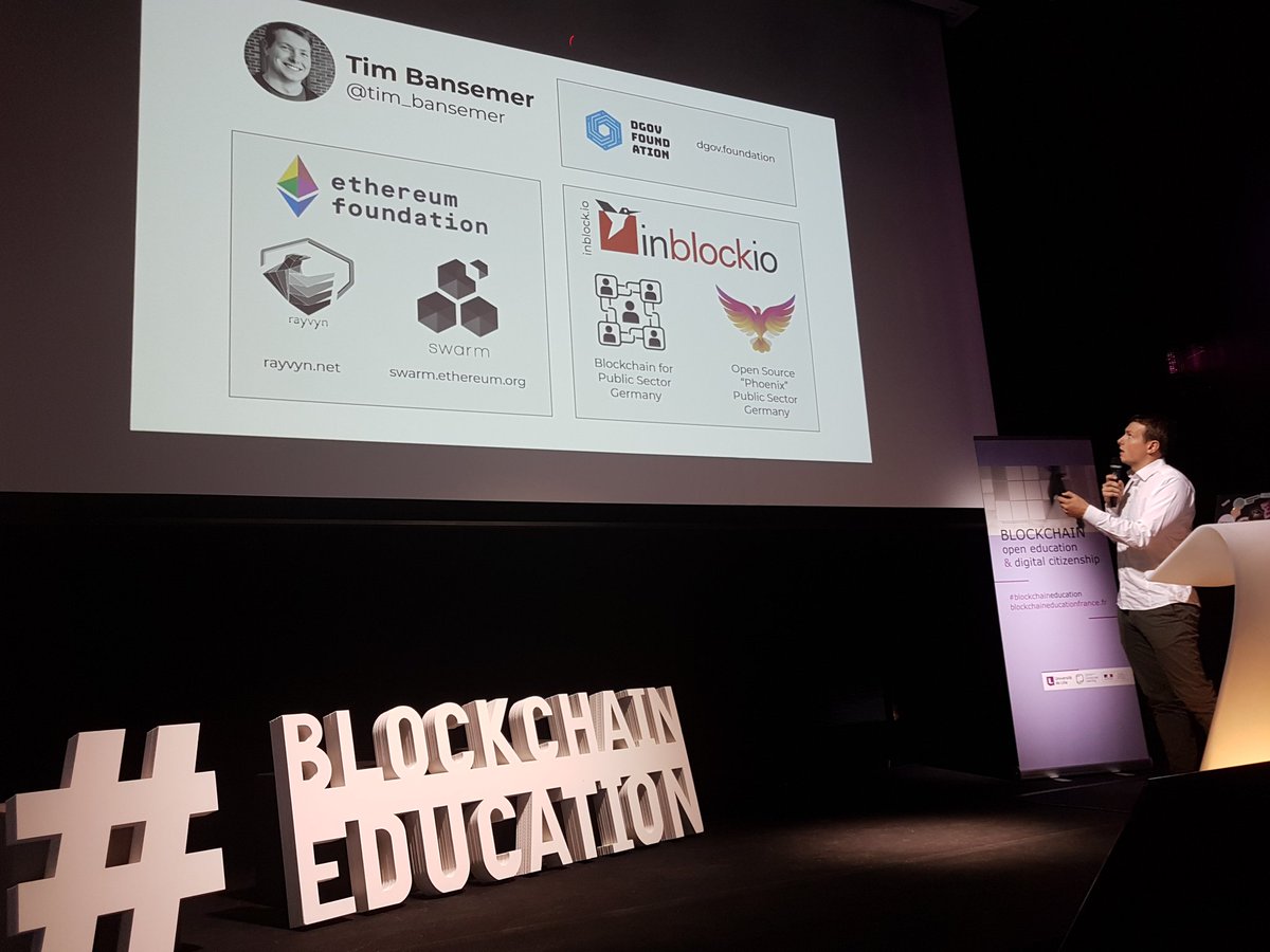BlockchainEduc5's tweet image. Welcoming @tim_bansemer on future of governance #blockchaineducation