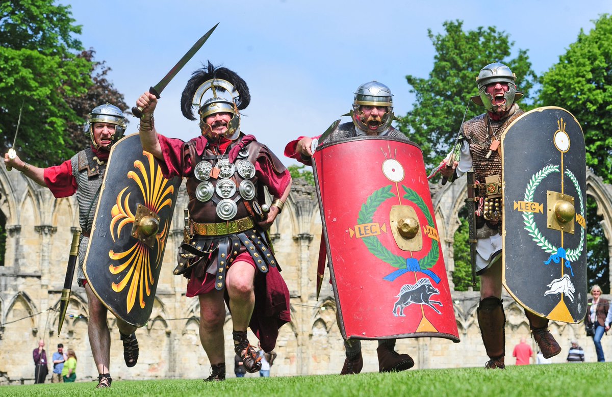 bplusbyork's tweet photo. The Emperor is coming! The Roman Emperor and his armies are marching into Roman York this weekend. Come and see the living history displays and marches in Museum Gardens #OnlyInYork

https://t.co/eARIlmyTIY https://t.co/uqjkxcnlTu