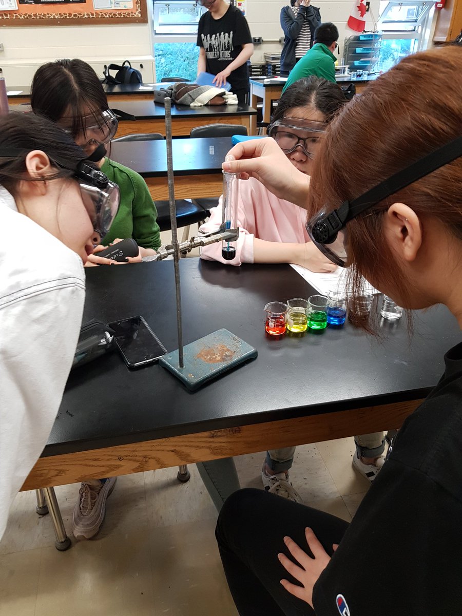 Mrs_Palazzolo's tweet photo. Rainbow Solutions Lab! Students had to prepare various diluted solutions of sucrose with specific colours. Layers of coloured solutions formed a beautiful 🌈 Students were eager to clean up using cold water to cool off from yesterday's hot weather! #STEMed @VMMustangs https://t.co/XC1Dta8ff6