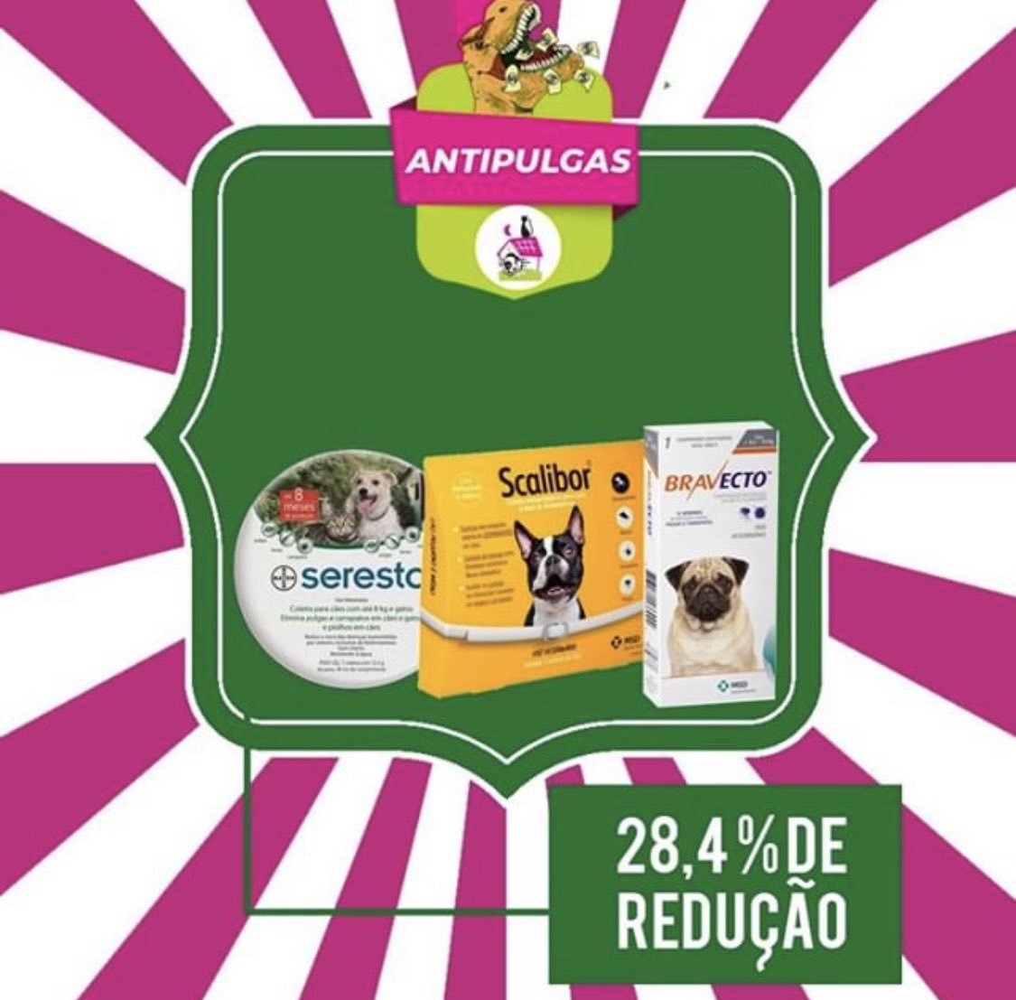 Aproveite na <a href="/dogsshop/">Dog's Shop</a> o antipulgas com imposto zero. De quinta até sábado, vários produtos sem impostos. Descontos incríveis, nas 5 lojas de Belo Horizonte: Sion, Funcionários, Buritis,   Pampulha e a Cat’s Shop Tel: 3224-8525