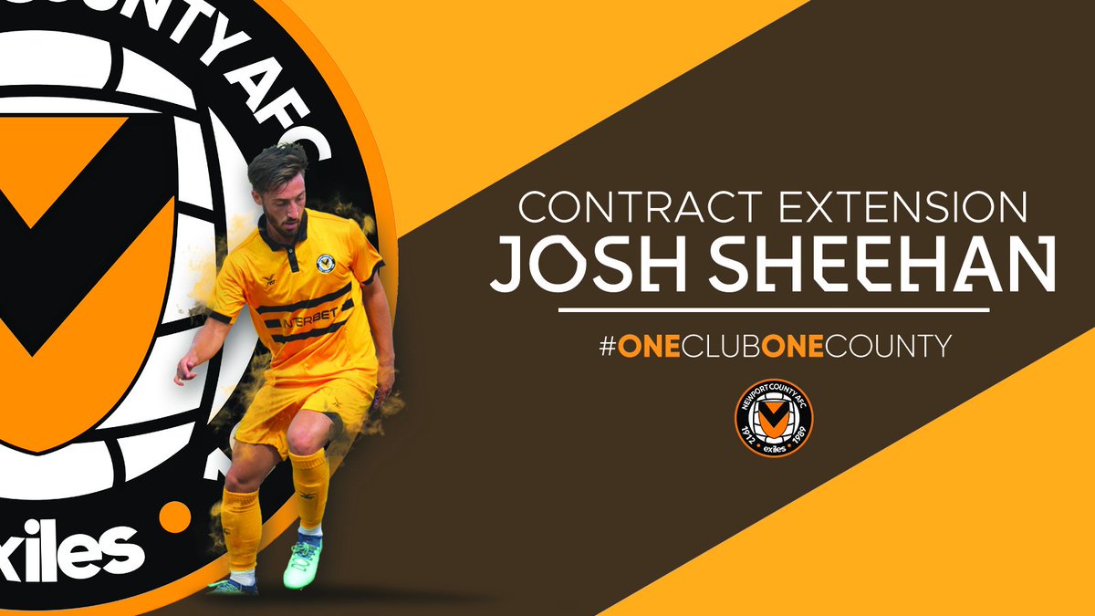 NewportCounty's tweet photo. ✍ | #NCAFC are delighted to announce that @JoshSheehan_ has put pen to paper on a new 2️⃣-year-deal with the #Exiles 

✍ https://t.co/MmHd4GuzJy 

#NCAFC #OurJourneyContinues https://t.co/c7lchbttDc