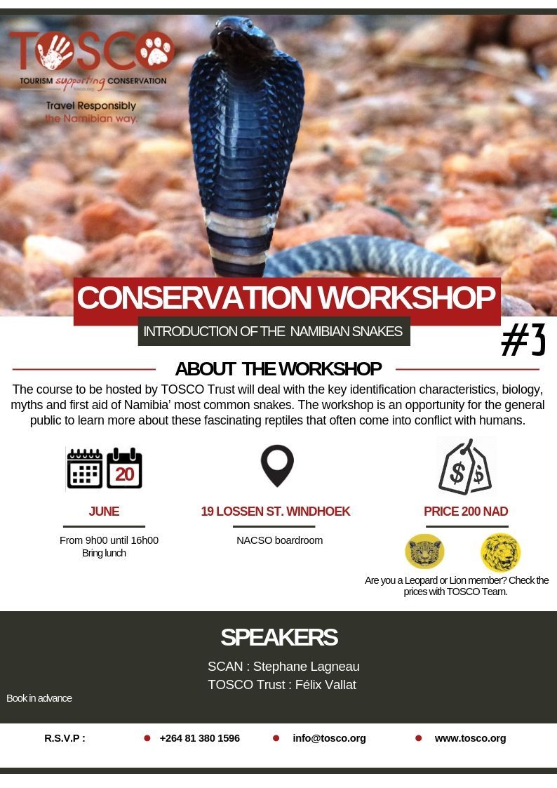 Conservation Workshop #3 Introduction of the Namibian’s snakes tosco.org/2019/05/29/con…