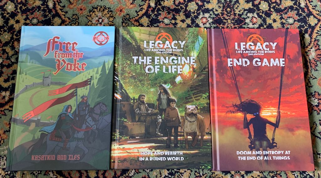 ufopressrpgs's tweet photo. These arrived today: my proofs for the next three Legacy books! The rest of the order arrives at the warehouse next week, then as soon as we’re done with kickstarter fulfilment they’ll be up for sale :D https://t.co/xLGfmHxAct