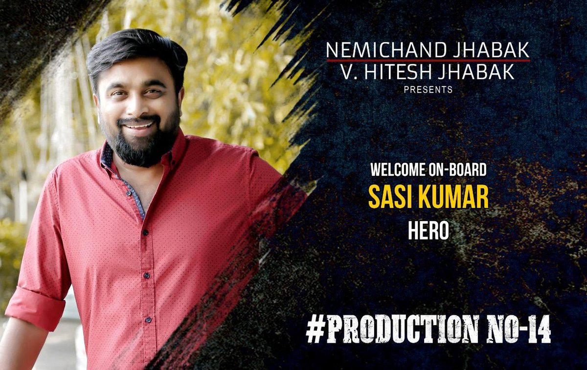 Here is the Announcement of  #JabaksMoviesNext  with 
versatile @SasikumarDir playing the lead in #ProductionNo14 
produced by @JabaksMovies . Other details soon.

@proyuvraaj