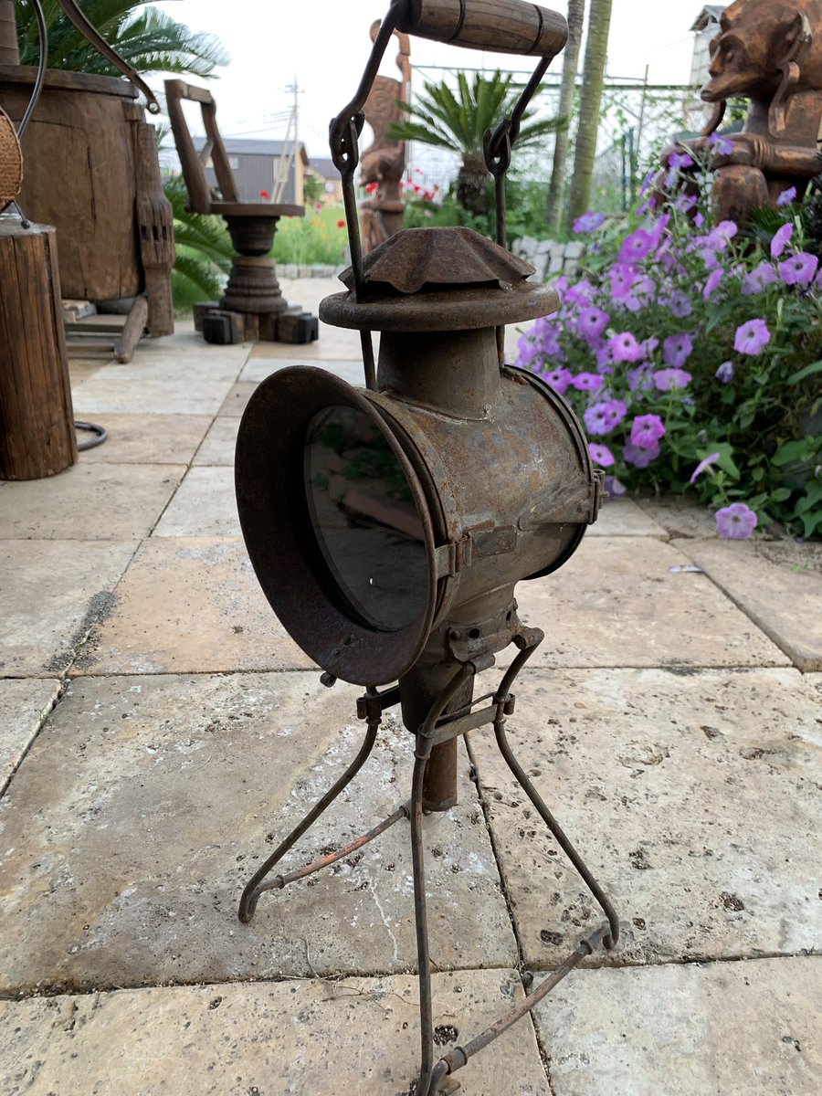 ISHI-DAさん専用 鉄道の信号灯×2 1930年代 灯油ランタン チェック柄