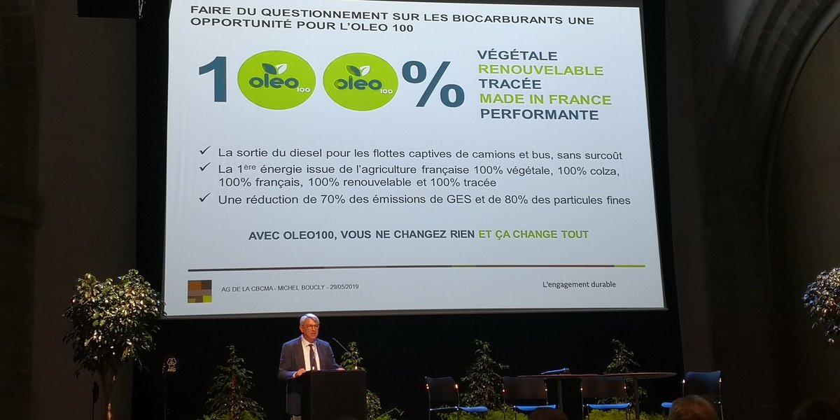 Michel Boucly :L'huile de palme est le passager clandestin du biocarburant : déforestation, pas de protéine coproduite... Vive le carburant 100% durable. 100% français #WeAreAvril